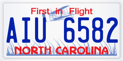 NC license plate AIU6582