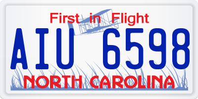 NC license plate AIU6598