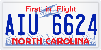 NC license plate AIU6624
