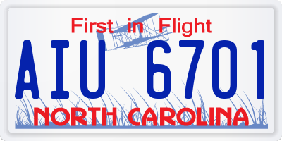 NC license plate AIU6701