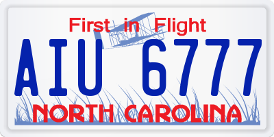 NC license plate AIU6777