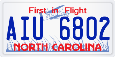 NC license plate AIU6802