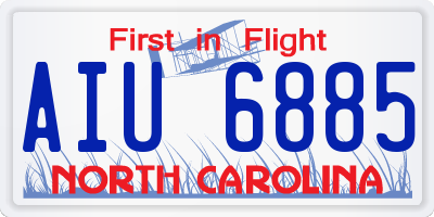 NC license plate AIU6885
