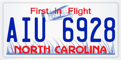 NC license plate AIU6928