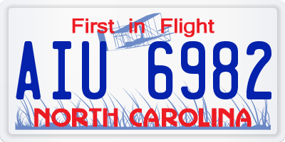 NC license plate AIU6982