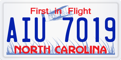 NC license plate AIU7019