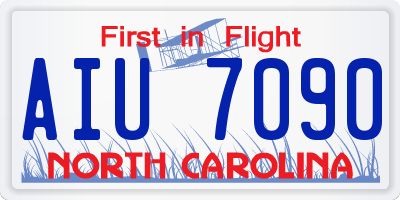 NC license plate AIU7090
