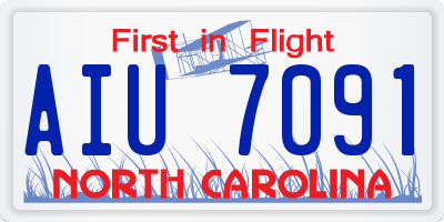 NC license plate AIU7091