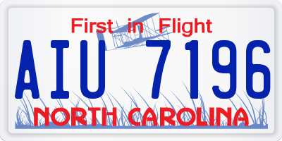 NC license plate AIU7196
