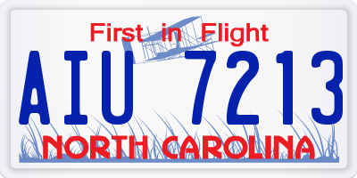 NC license plate AIU7213