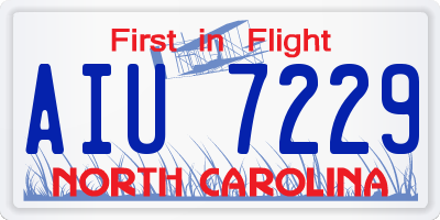 NC license plate AIU7229