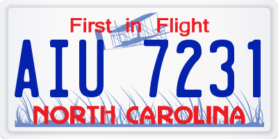 NC license plate AIU7231