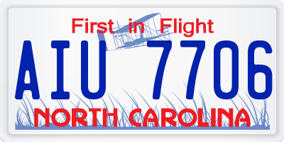 NC license plate AIU7706