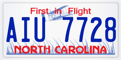 NC license plate AIU7728