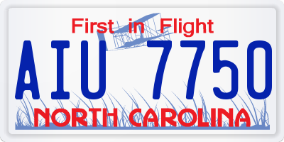 NC license plate AIU7750
