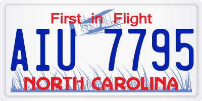 NC license plate AIU7795