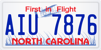 NC license plate AIU7876