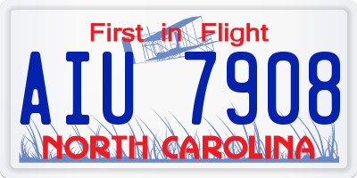 NC license plate AIU7908