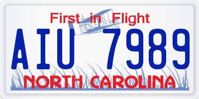NC license plate AIU7989