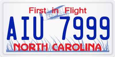 NC license plate AIU7999
