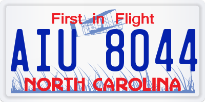 NC license plate AIU8044