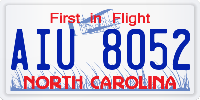 NC license plate AIU8052
