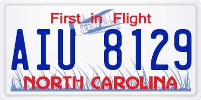 NC license plate AIU8129