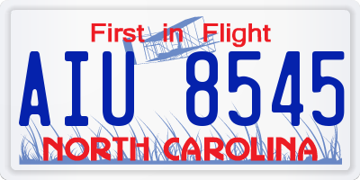 NC license plate AIU8545