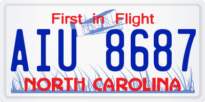 NC license plate AIU8687