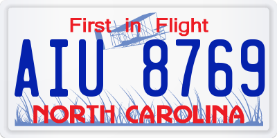 NC license plate AIU8769