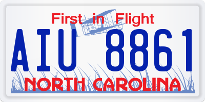 NC license plate AIU8861