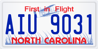 NC license plate AIU9031