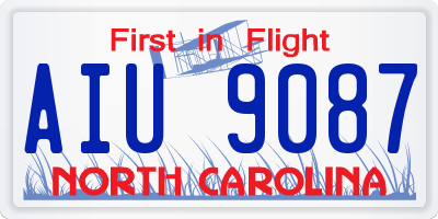 NC license plate AIU9087