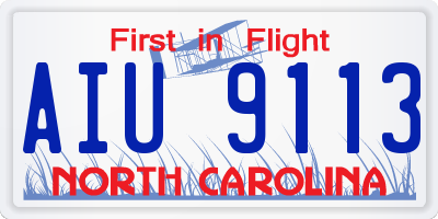 NC license plate AIU9113