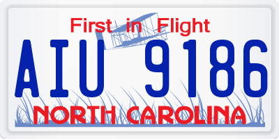 NC license plate AIU9186