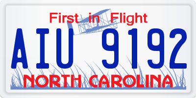 NC license plate AIU9192