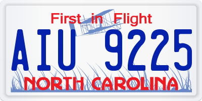 NC license plate AIU9225