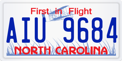 NC license plate AIU9684