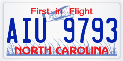 NC license plate AIU9793