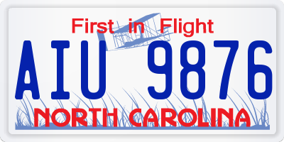 NC license plate AIU9876