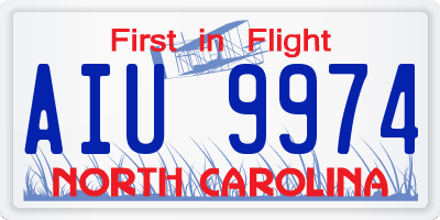 NC license plate AIU9974