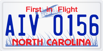 NC license plate AIV0156