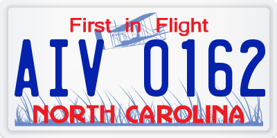 NC license plate AIV0162