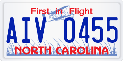 NC license plate AIV0455