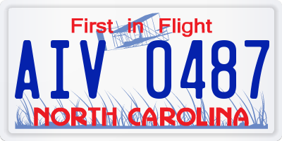 NC license plate AIV0487