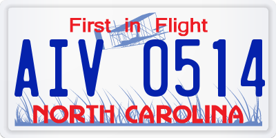 NC license plate AIV0514