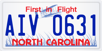 NC license plate AIV0631
