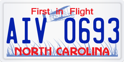 NC license plate AIV0693