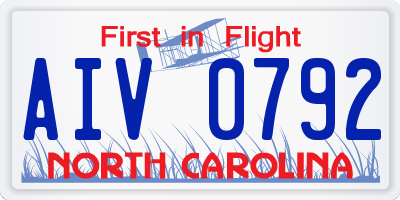 NC license plate AIV0792