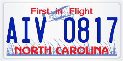 NC license plate AIV0817